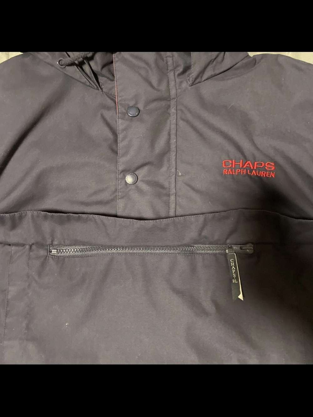 Vintage Chaps Ralph Lauren Navy Blue Pullover Windbreaker Rain Jacket Men’s L - Picture 5 of 7